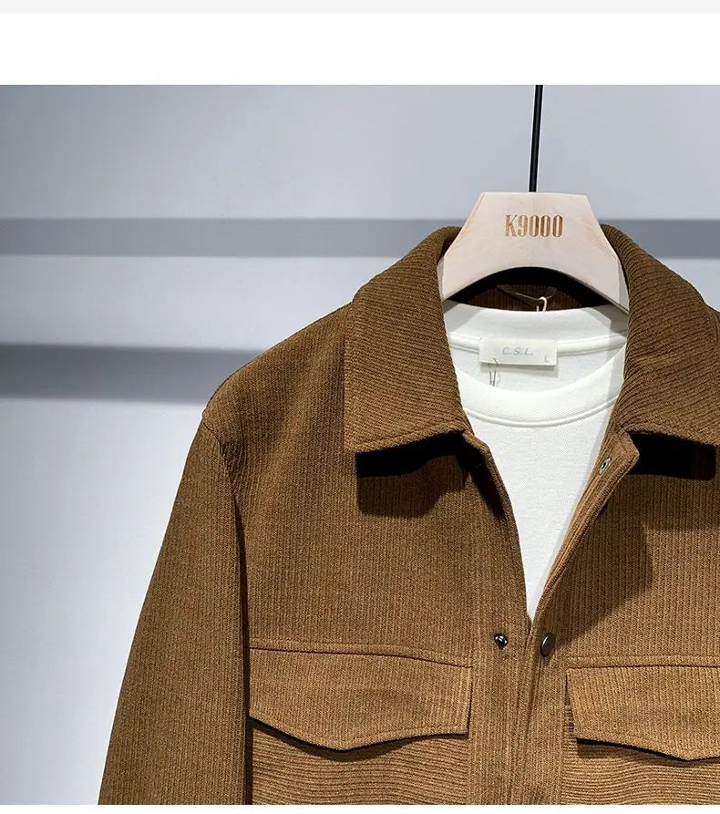 Jacket Men's Lapel Loose and Simple Jacket Trendy Brand Youth Coat Fashionable and Personalized Top Men