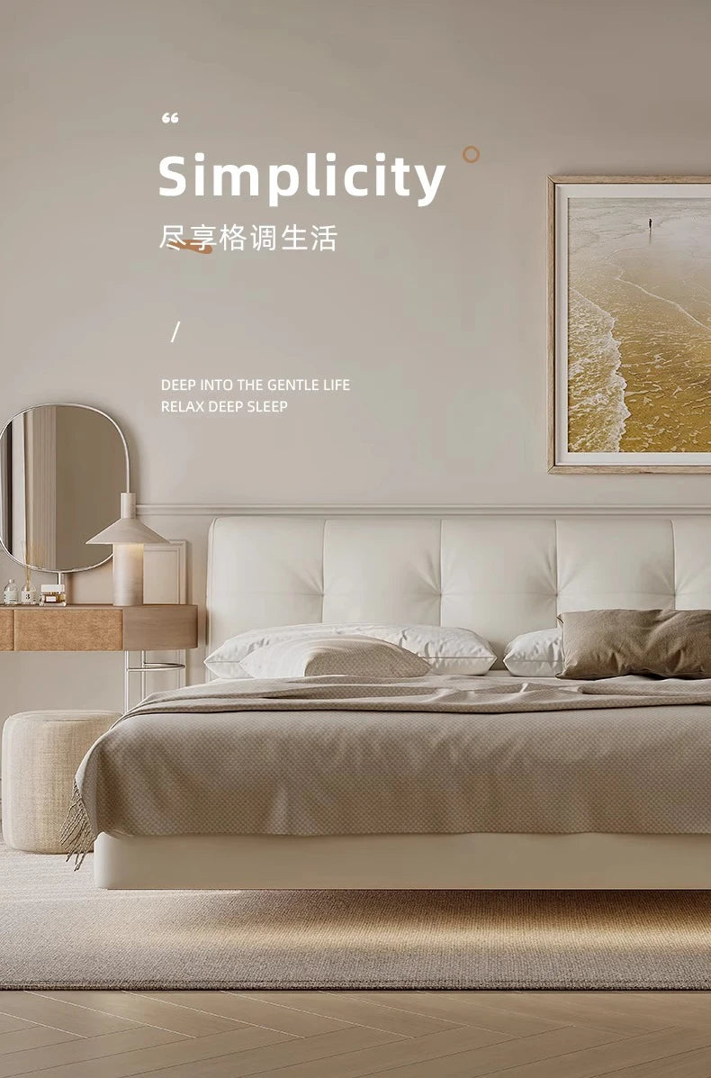 Genuine Leather Soft Bed Modern Design Bed Bett, Cama Fashion King/Queen Size Bedroom Furniture