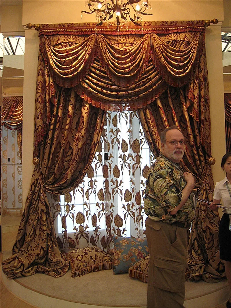 Rod Valance Curtain Door Blinds Window Golden Design Sheer Tulle Draperies Blackout Gold Super Luxury Curtains For Living Room