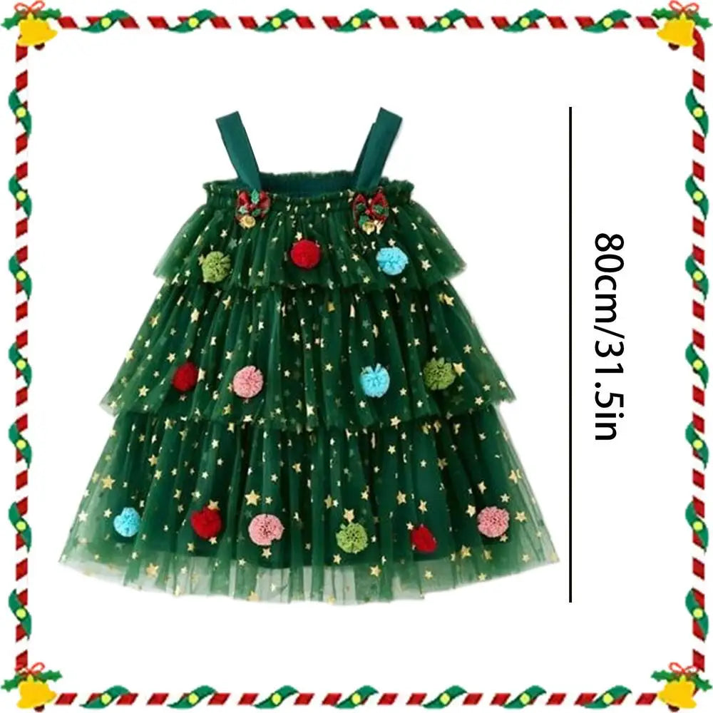 Christmas Dresses For Girls Fashion Girls Dress Glitter Clothes Tiered Outfit For Event Party Birthday Outdoor Activities Club