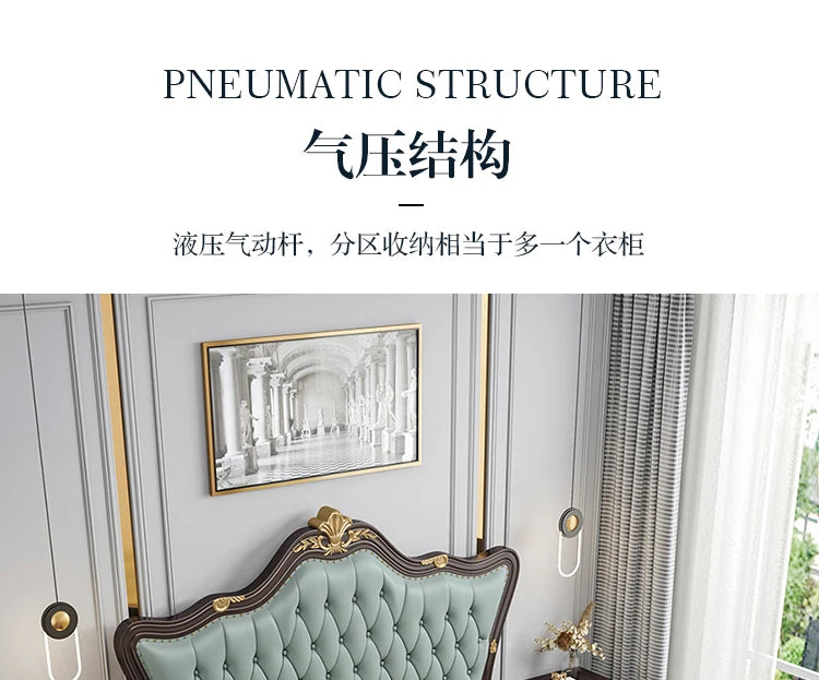 Space Saving Marriage Bed European Luxury Queen Size Double Bed Storage Multifunctional Cama De Casal Luxuosa Home Furniture