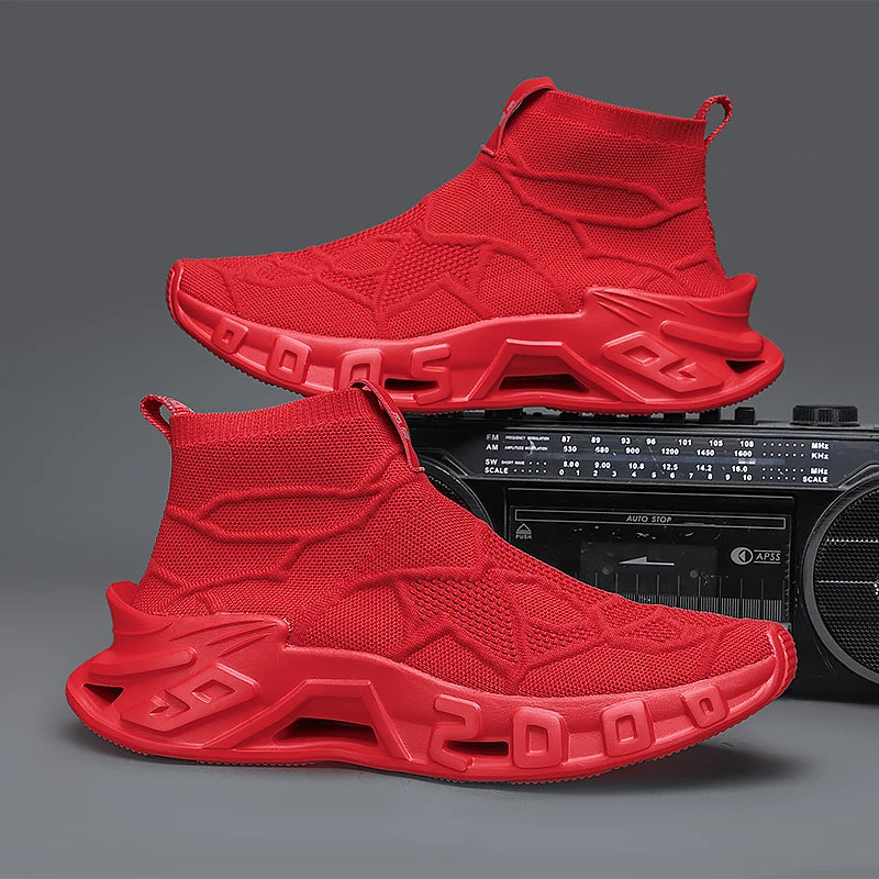 Men's Outdoor Sports Shoes - High-Top Sports Shoes Are Novel and Fashionable, Non-Slip and Durable, Suitable for All Seasons, Versatile Sports Shoes