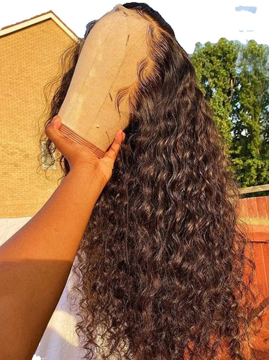 Luvkiss 180 Density Transparent HD Human Hair Wig 30 32 40 Inch Deep Wave 13x4 Curly Lace Front 13x6 Water Wave Lace Frontal Wig