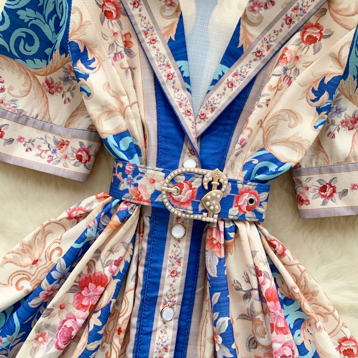 Women Dress Long Dresses A Line Vestidos Turn Down Collar Puff Sleeve Elegant Splice Y2k Streetwear Work Tight Waist 2025