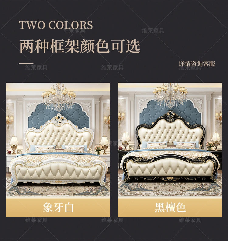 European Luxury Bed Bedroom Comfortable Ergonomic Double Sleeping Safe Bed Sun Princess Cama Solteiro Lounge Suite Furniture