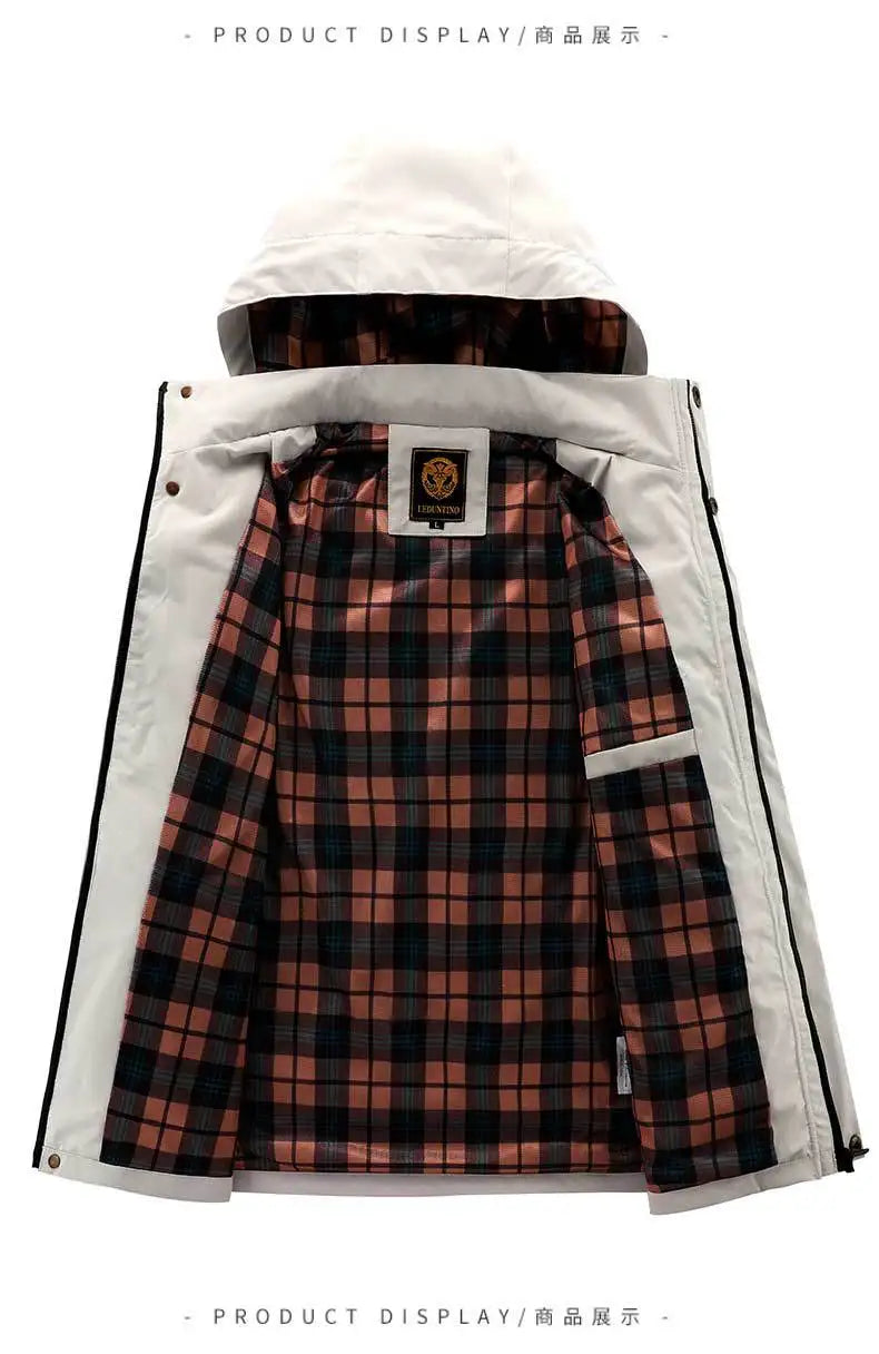 Jackets Men Thick Coats Hooded Jogger Coat Zipper Pockets Casual Streetwer Warm Jacket Autumn Winter Outerwear Men Clothing