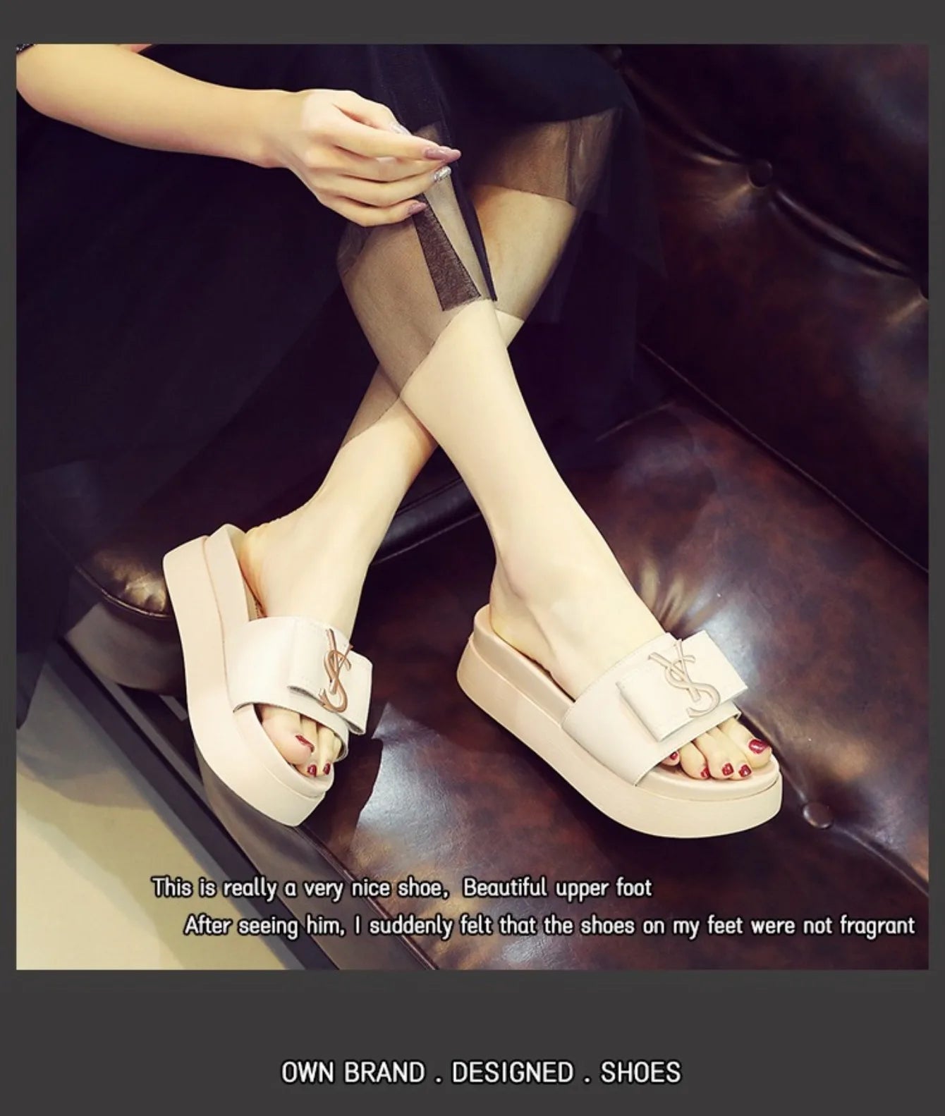 Slippers Luxury Shoes Women Platform Design Slides Fashion Letters Ladies Shoes Casual Slipper Outside Non-slip Slippers Sandals