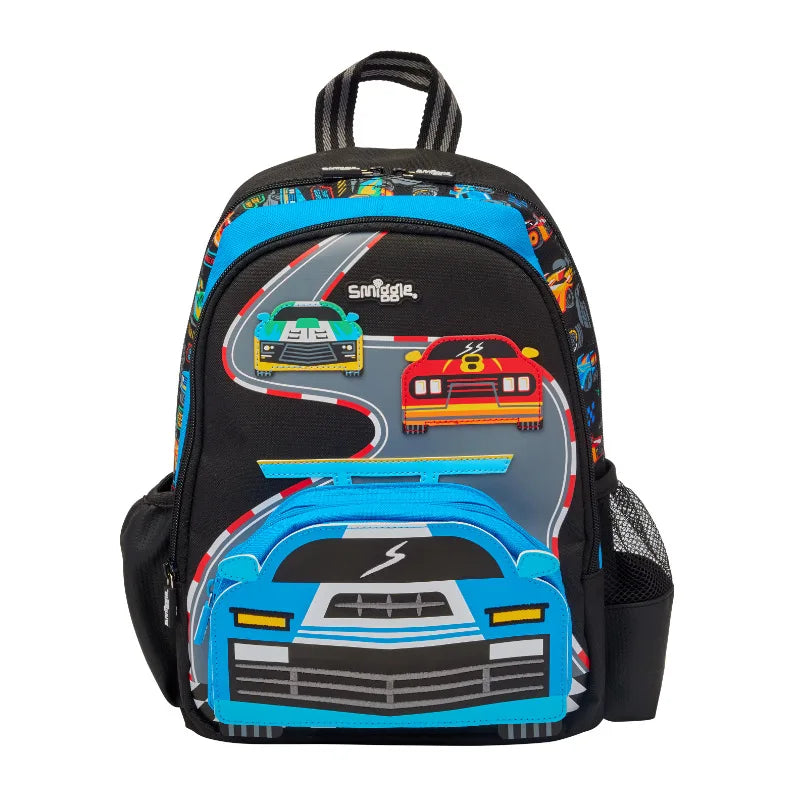 100% Genuine Australia Smiggle Backpack School Bag Race Car Cartoon Series Anime Backpack Student Gift Separate Purchases