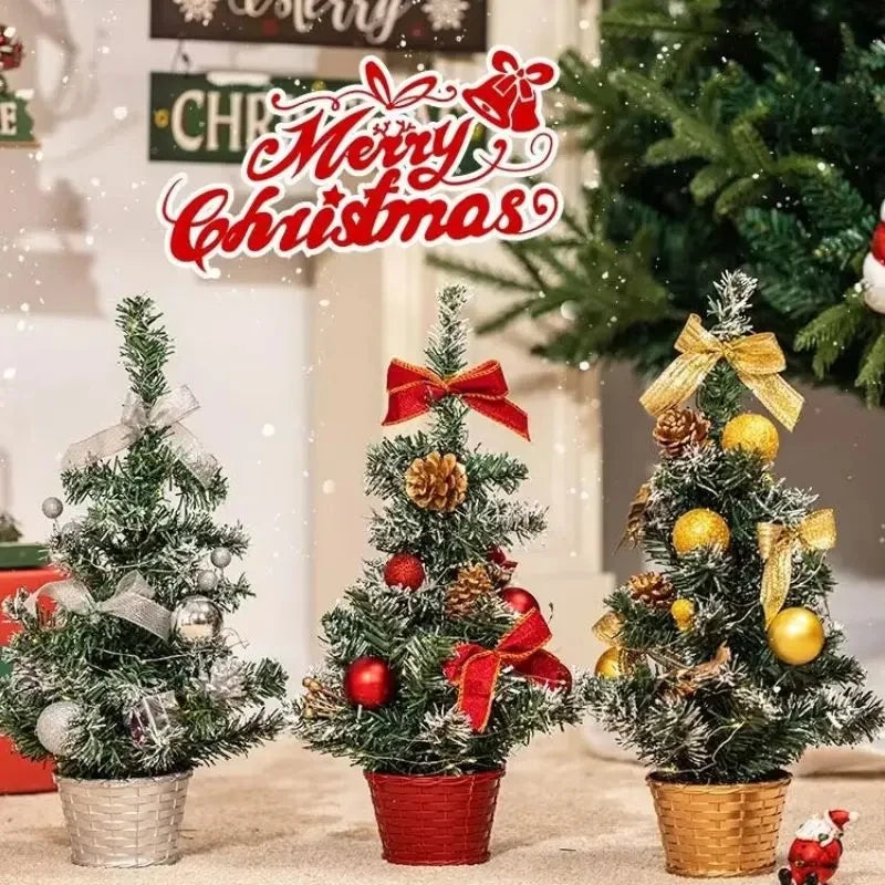 Christmas Tree Decorations Children DIY Handicraft Home Bedroom Party 20/30/40cm Artificial Christmas Tree 2023 New Year Gift
