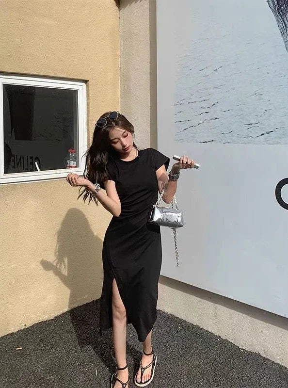 White Dresses for Women 2024 Woman Dress Clothes Midi X New in Chic and Elegant Pretty Cheap Casual Y2k Outfits Harajuku Cotton