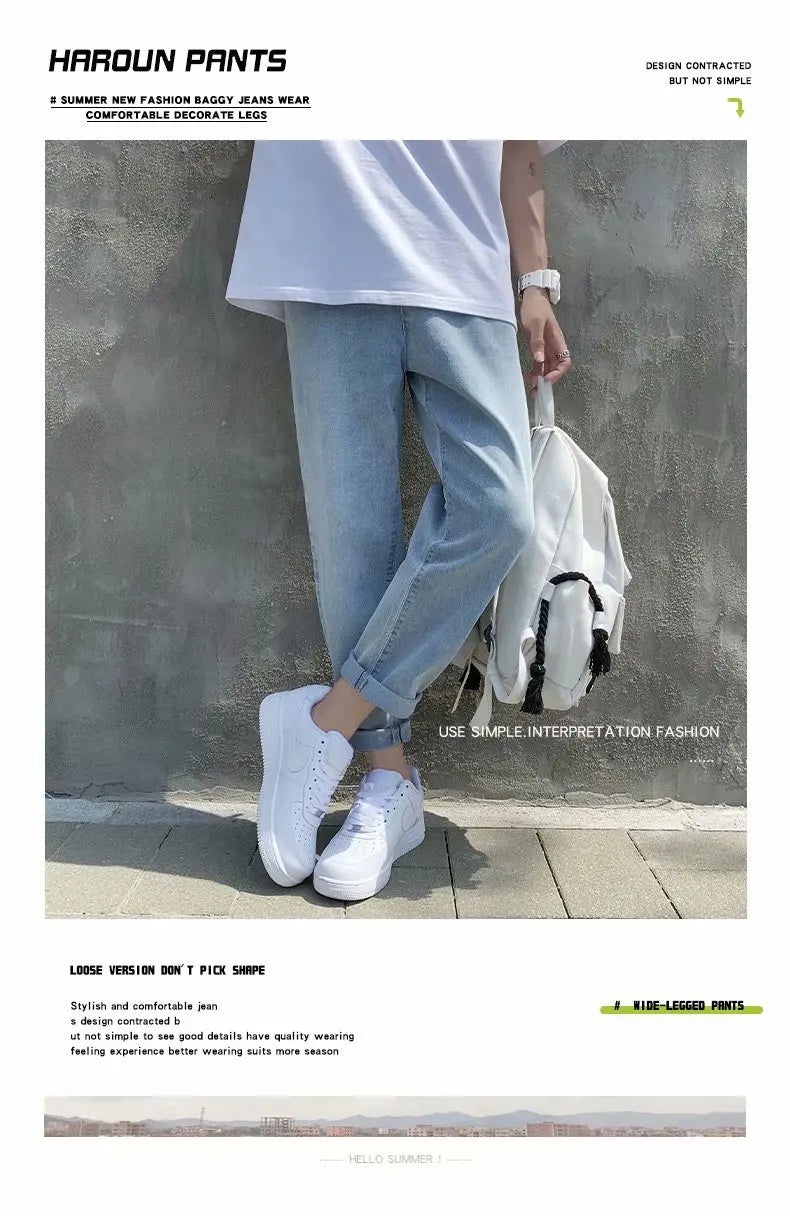 Men Jeans Male Trousers Simple Design High Quality Students Daily Casual Straight Denim Pants jeans for men clothing y2k jeans