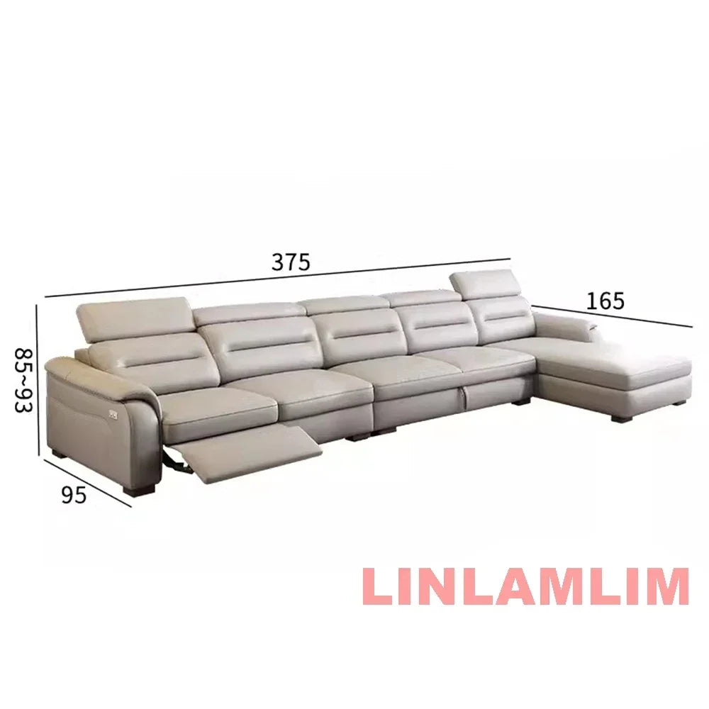 Linlamlim Multifunctional Convertible Sofa Bed With Eletric Recliner, Folding Sofa Cama With Power Reclining Seats & Storage Box