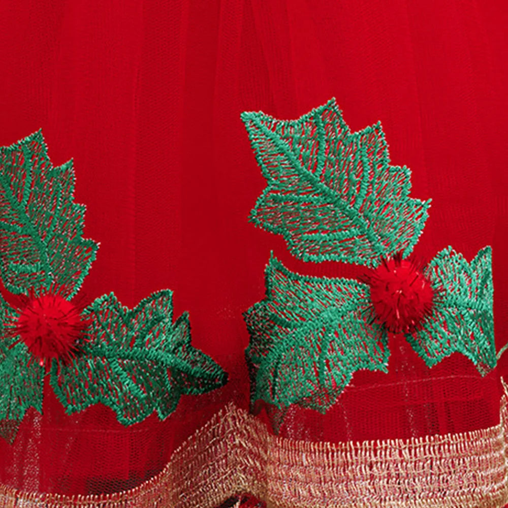 Christmas Dresses for Girl Princess Dress and Santa Claus hat KIds Carnival Festival Clothing Children Sequined Mesh prom Gown