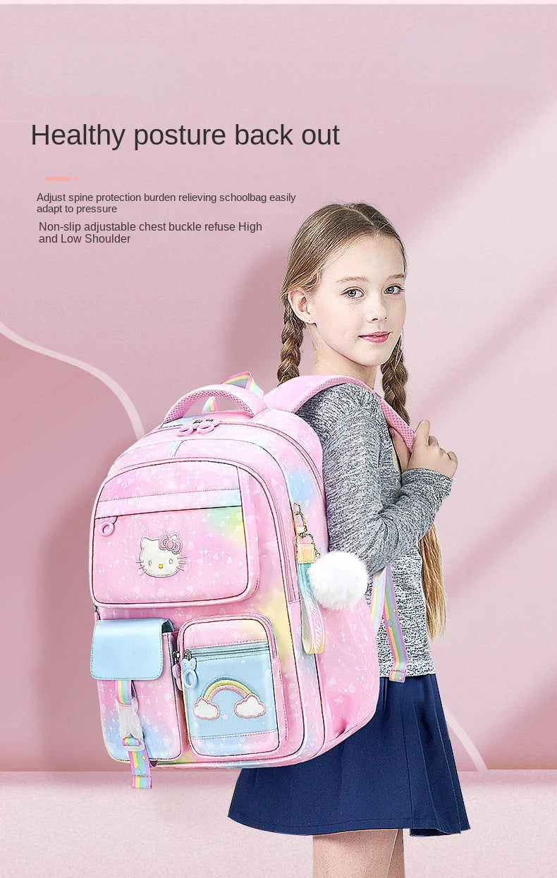 Hello Kitty Children's Schoolbag Primary School Student Girls' Spine Protection Burden Reduction Girls' Backpack school backpack
