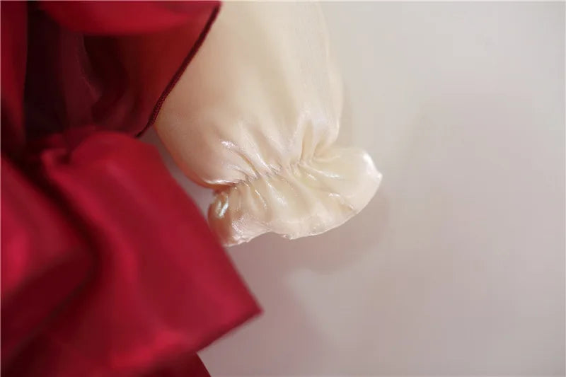 Christmas Girls Dress Ruffled Ball Gown Kids Girls Dresses Per Bow Decoration Girls Cake Dresses Kids Party Clothes