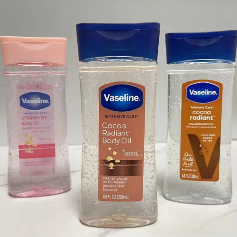 Vaseline Body Oil, Brightens Skin Tone, Improves Dry and Flaky Skin, Nourishes and Moisturizes Body Gel Oil, 200ml