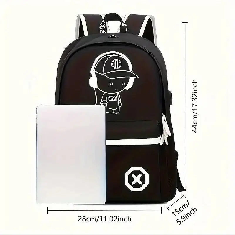 Children Backpack School Bags For Boy Girls Anime Luminous School Backpack Kids Waterproof Book Bag USB Charging SchoolBag Gift