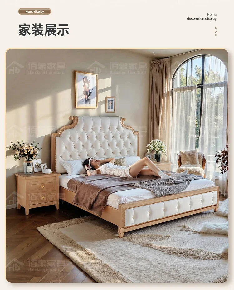 Bett King Size Queen 150x200 Bed Simple Frame Wood European Twin Double Bed Modern Letto Matrimoniale Lit Camas De Dormitorio