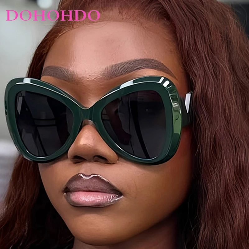 2025 New Fashion Big Frame Cat's Eye Butterfly Women Sunglasses Luxury Designer Men Sunglass Outdoor Travel Eyewear Female UV400