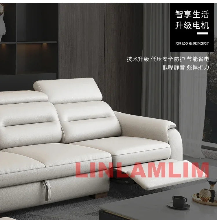 Linlamlim Multifunctional Convertible Sofa Bed With Eletric Recliner, Folding Sofa Cama With Power Reclining Seats & Storage Box