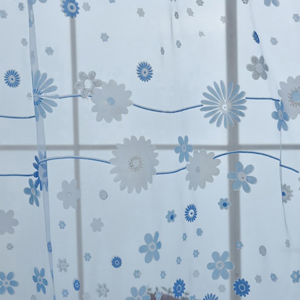 200X100cm Floral Pattern Window Curtain Summer Transparent Room Decor Window Screening Door Curtains Drape Panel Sheer Tulle