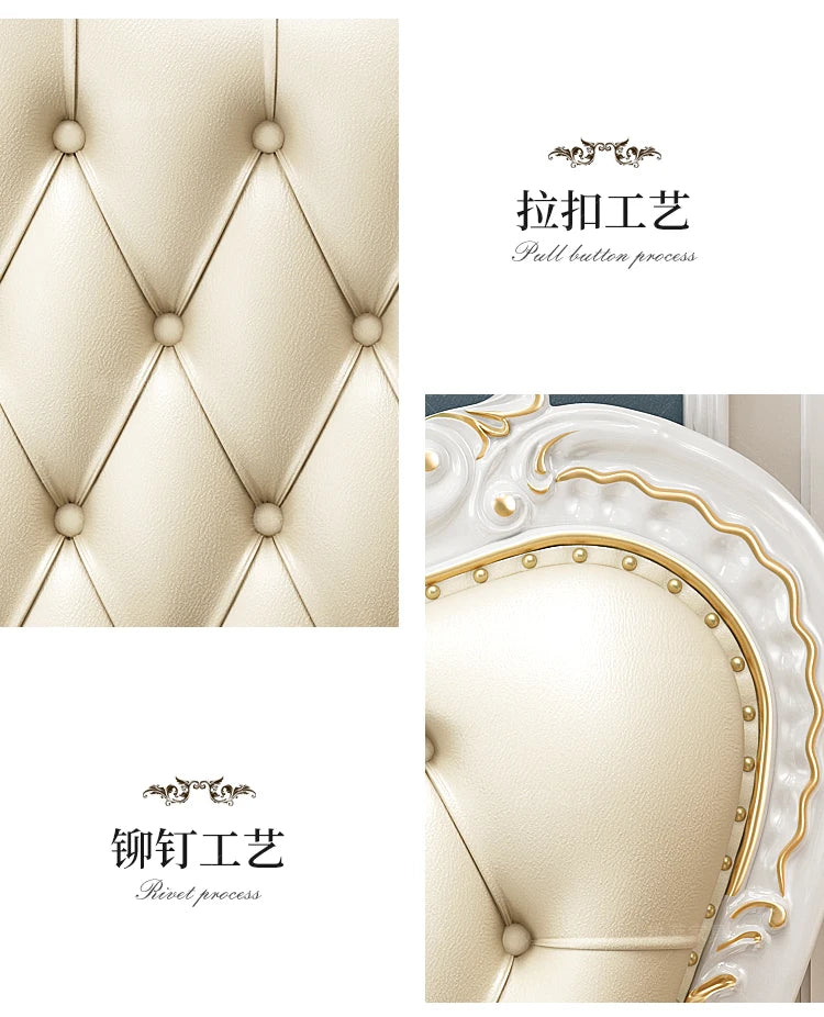 European Luxury Bed Bedroom Comfortable Ergonomic Double Sleeping Safe Bed Sun Princess Cama Solteiro Lounge Suite Furniture