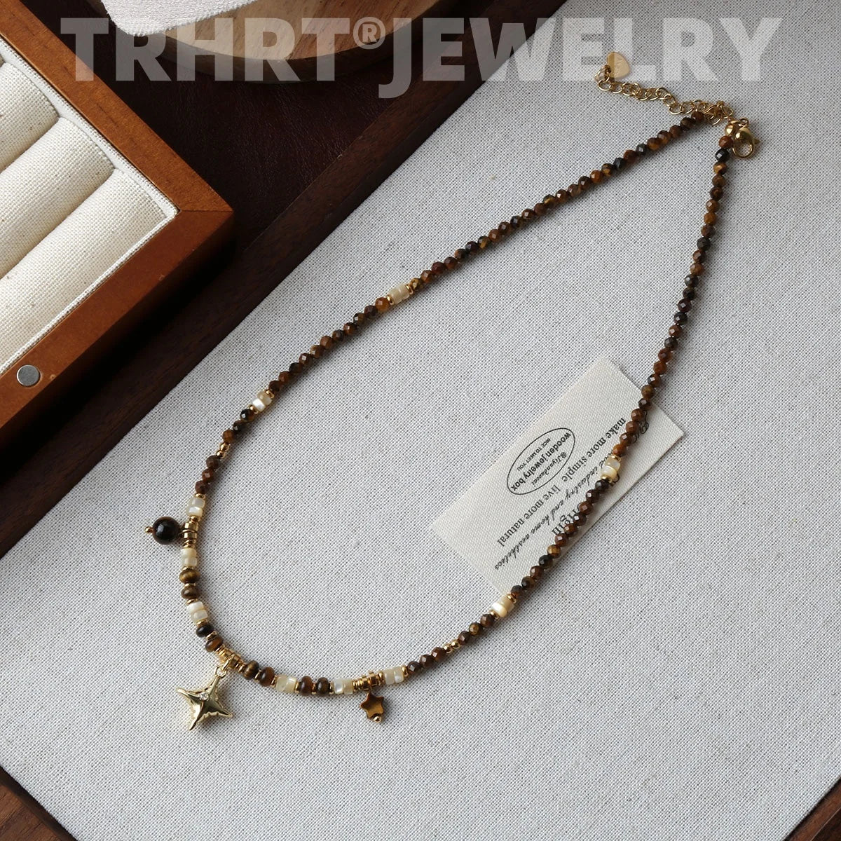 Fashion Jewelry Stone Beads Necklace For Women 2025 Trend New Senior Accessories Star Pendant Party Wedding Gift