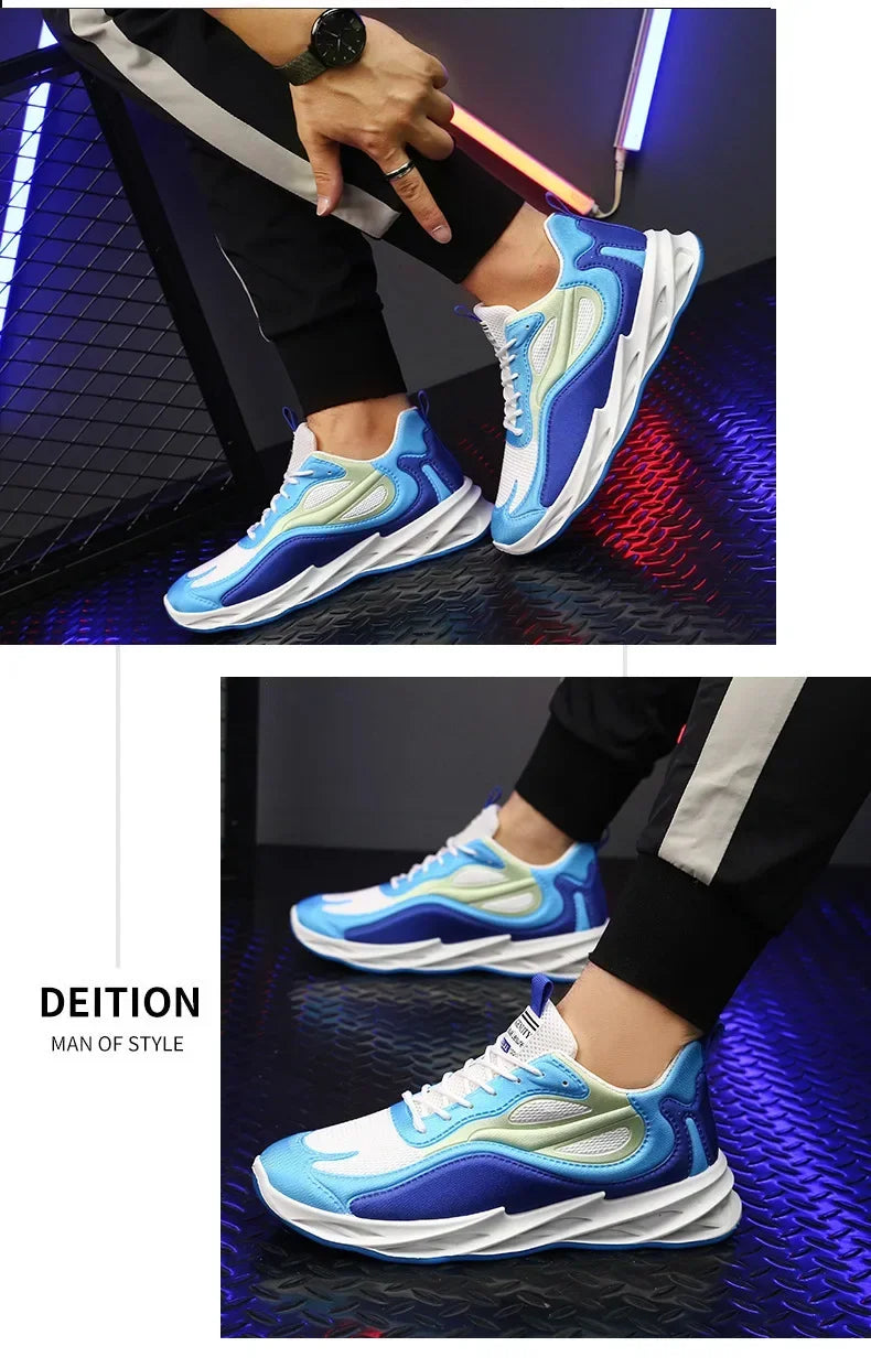 New Trendy Men's Sports Shoes Cushion Running Sneakers Outdoor Leisure Walking Jogging Trainers Soft Sole Breathable Footwear