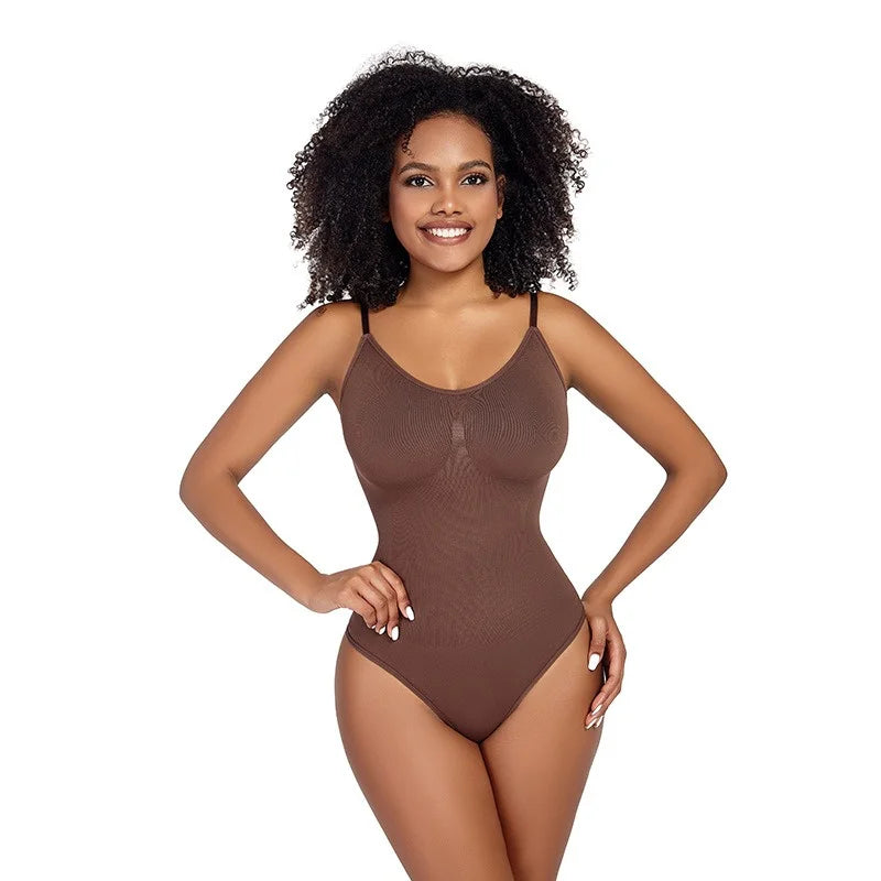 GUUDIA Spandex Bodysuit Thong String Shapewear Compression Body Shapers Cupless Wirefre Open Crotch Tummy Control Jumpsuit