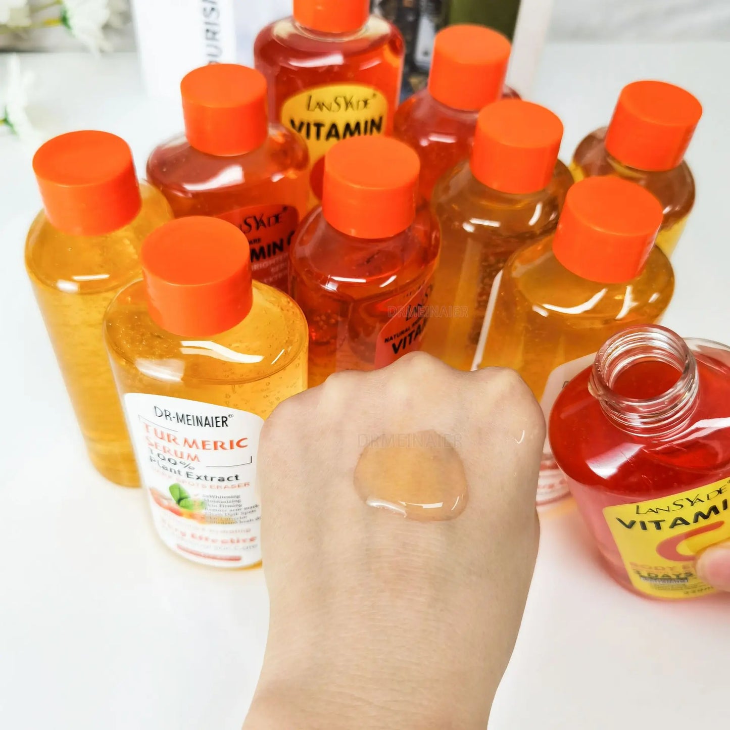 Vitamin C AHA Essence Original liquid Face Serum Brightning Moisturizing Turmeric Repairing Anti Aging Lifting Skin Care 220ml