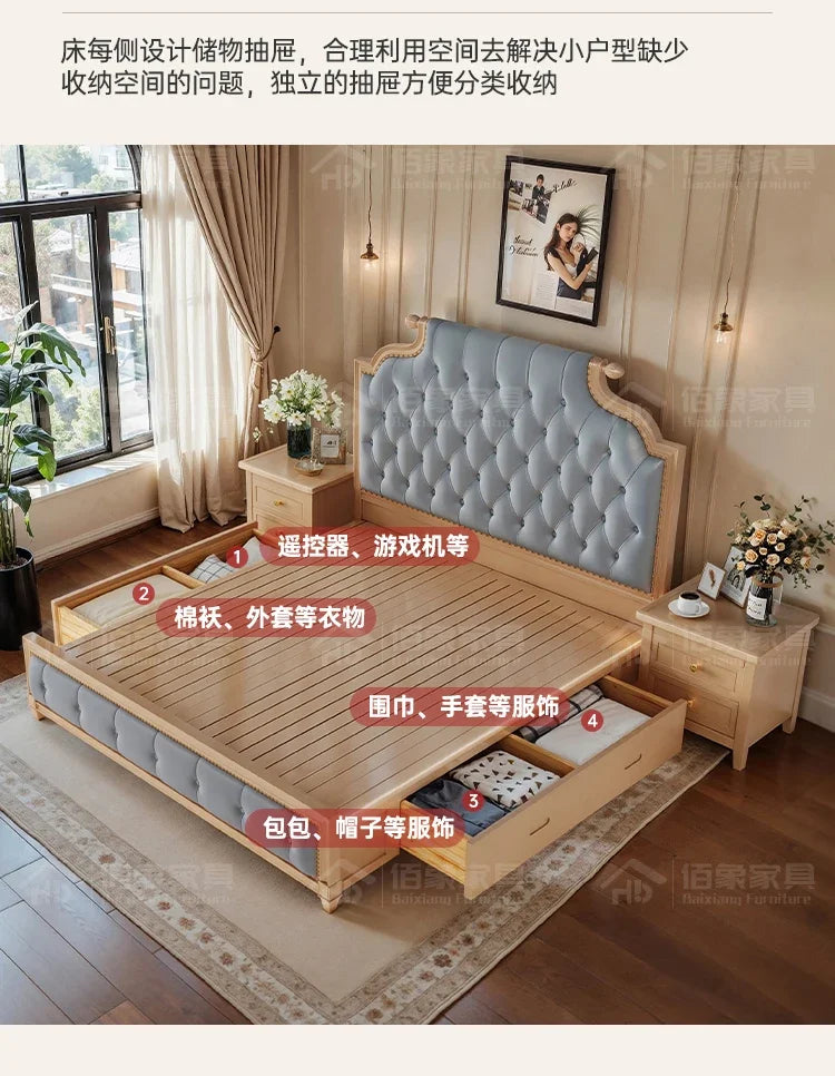 Bett King Size Queen 150x200 Bed Simple Frame Wood European Twin Double Bed Modern Letto Matrimoniale Lit Camas De Dormitorio