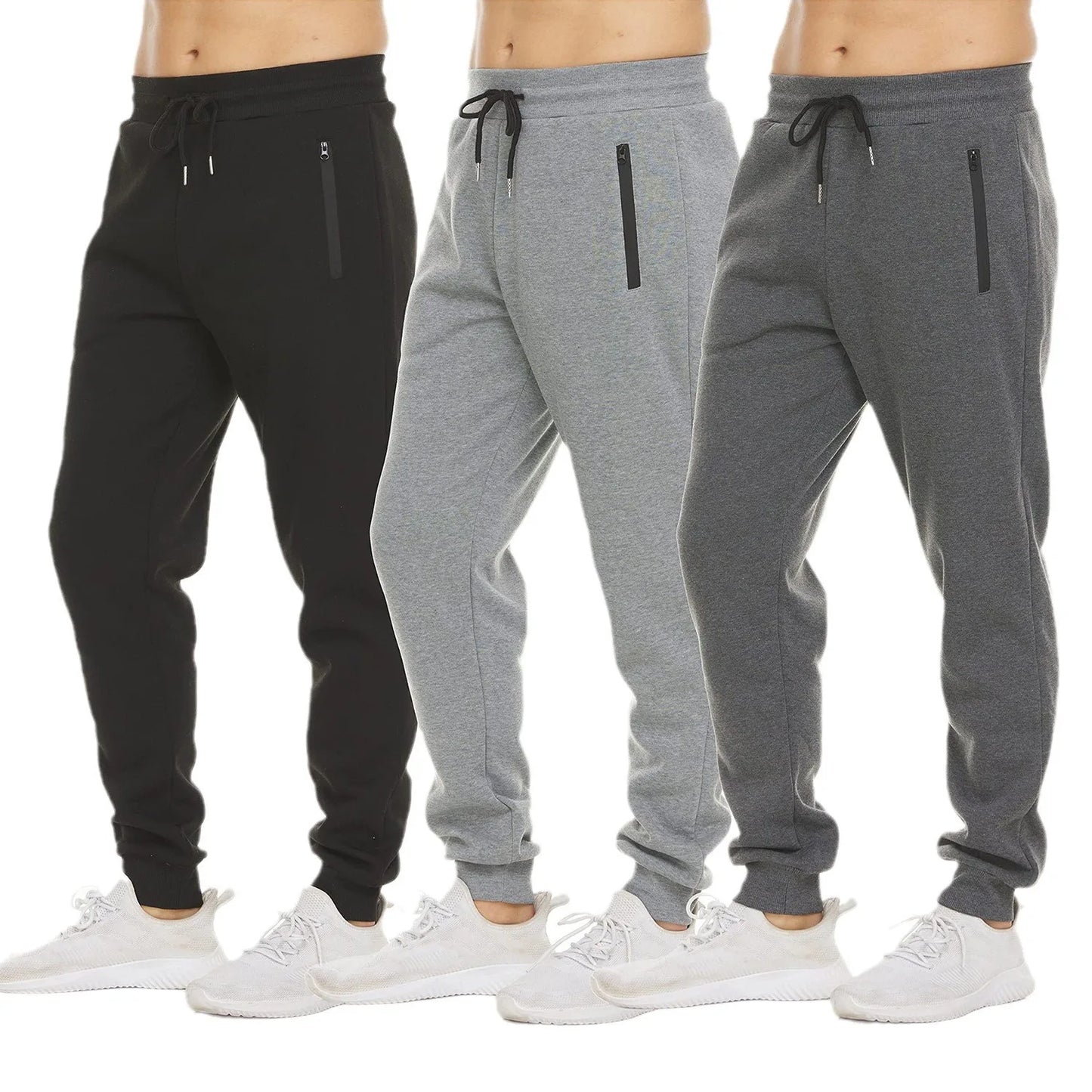 2024 new Sweatpants Streetwear Trousers Men Pants Solid color Drawstring Zipper Pockets Cargo Pants Men Overalls Running pants
