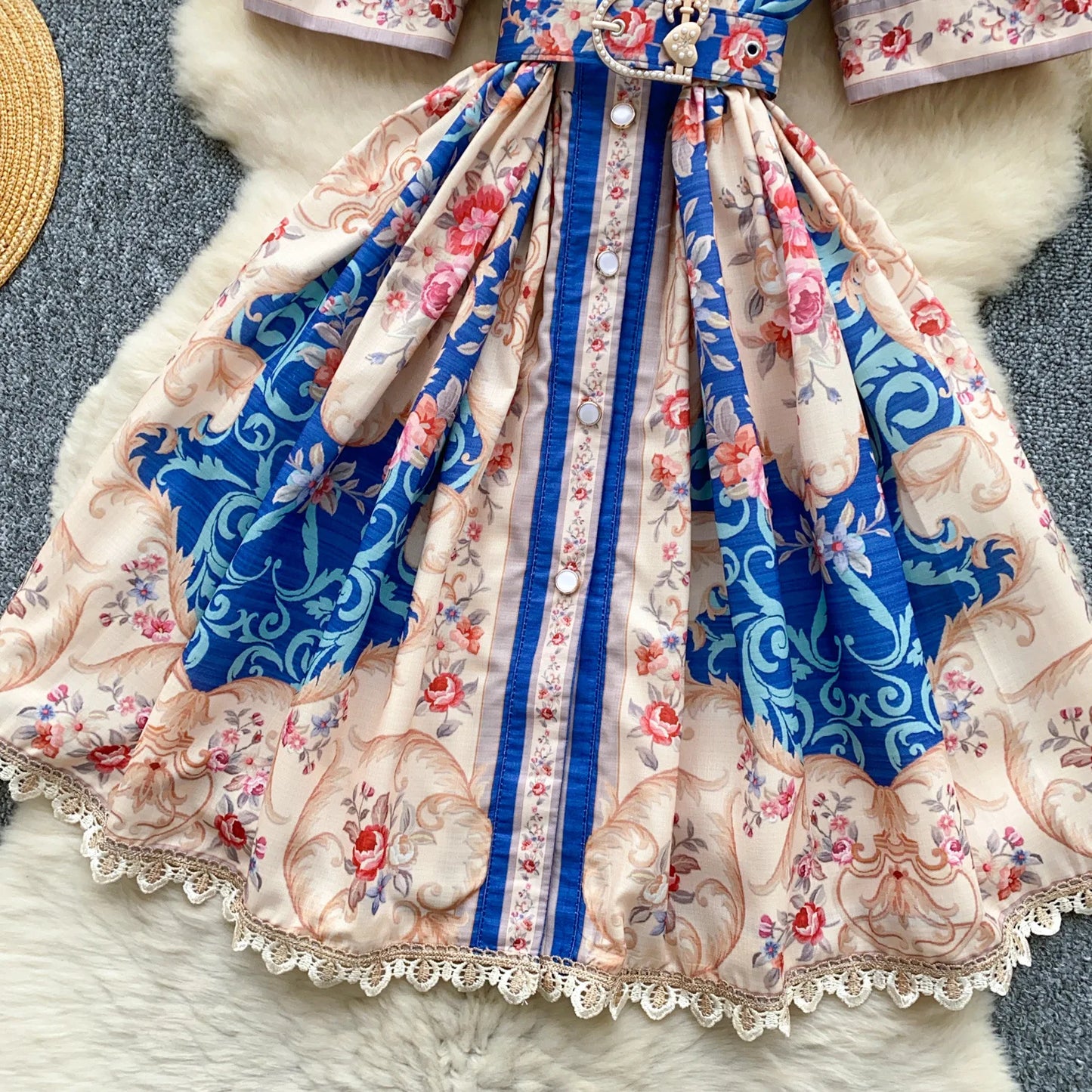 Women Dress Long Dresses A Line Vestidos Turn Down Collar Puff Sleeve Elegant Splice Y2k Streetwear Work Tight Waist 2025