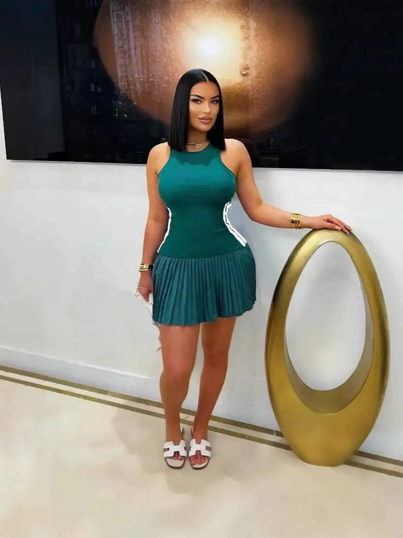 Summer Fashion Solid Dress Women Sexy Off The Shoulder Short Sleeve High Waist Ruffle Edge Short Dress Elegant Slim Fit Dress