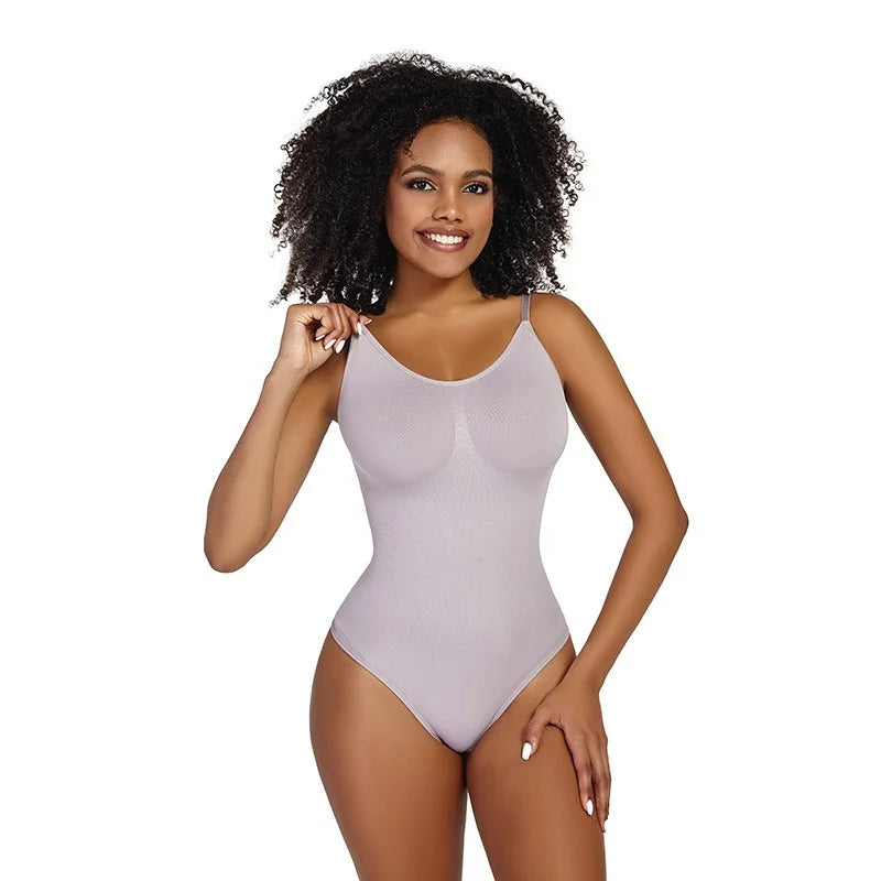 GUUDIA Spandex Bodysuit Thong String Shapewear Compression Body Shapers Cupless Wirefre Open Crotch Tummy Control Jumpsuit