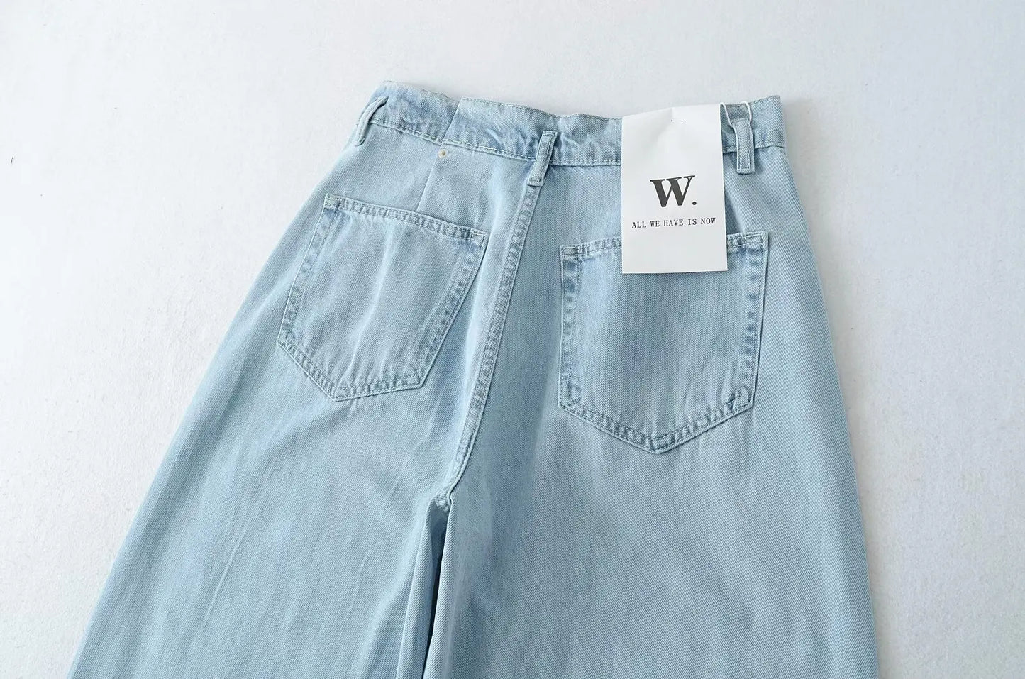 Women 2025 Fashion Straight Jeans Vintage Solid Casual High Waist Wide Leg Denim Pants High Street Lady Trousers Jeans