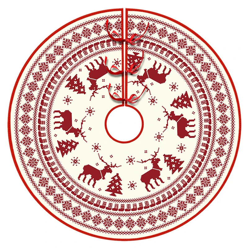 90/120cm Christmas Tree Skirt Mat Christmas Tree Foot Cover Santa Claus Snowflake Christmas Tree Carpet Base Mat Decorations