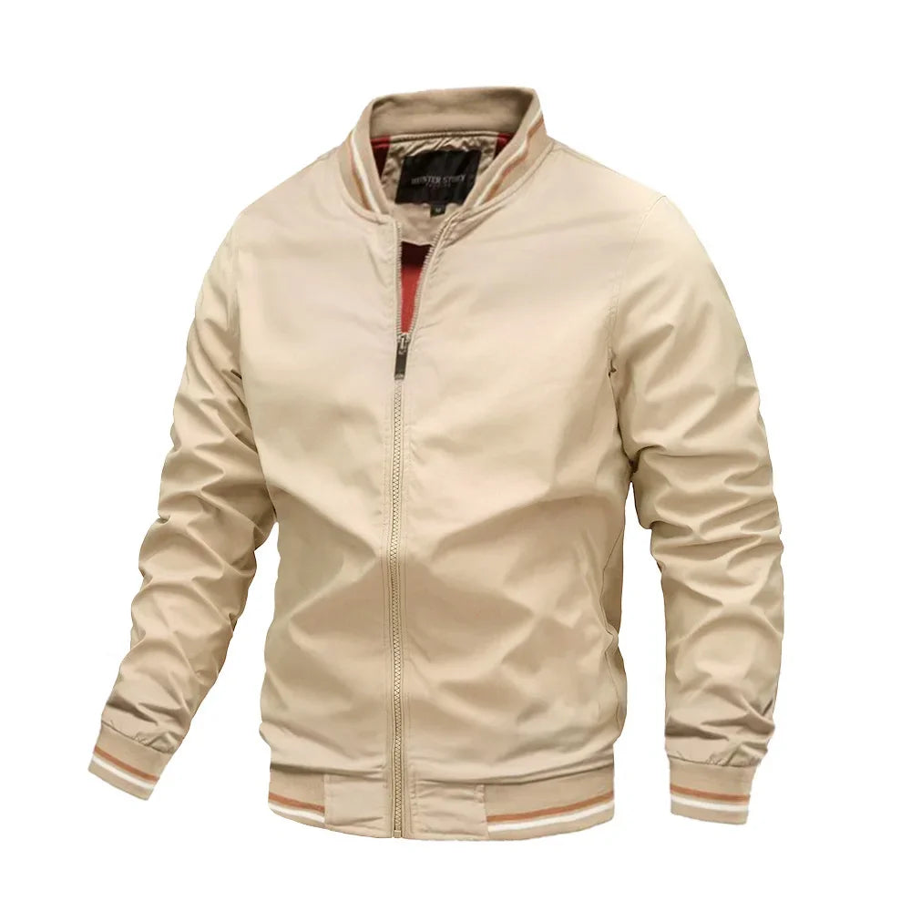 New men's standing collar jacket spring and autumn thin windproof jacket men's casual mountaineering and camping waterproof jack
