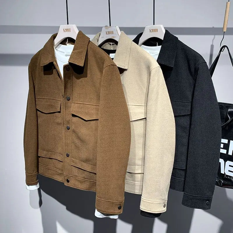 Jacket Men's Lapel Loose and Simple Jacket Trendy Brand Youth Coat Fashionable and Personalized Top Men