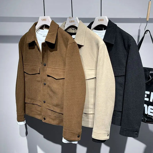 Jacket Men's Lapel Loose and Simple Jacket Trendy Brand Youth Coat Fashionable and Personalized Top Men