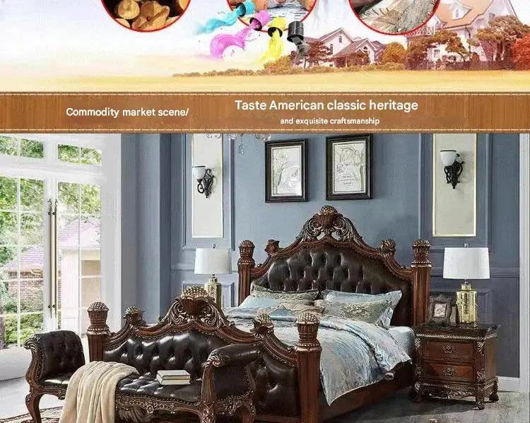 Luxury Nordic Bed Multifonction King Size Aesthetic Sleeping French Bed Lounge Wooden Modern Cama Matrimonial Bedroom Furniture