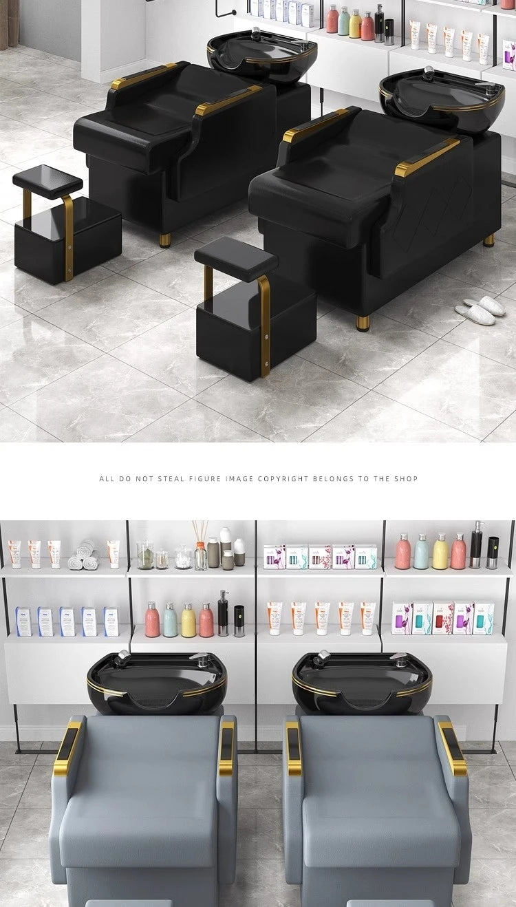 Modern Comfortable Shampoo Bed Luxury Nordic Fashion Custom Shampoo Bed Delicacy Delicacy Cadeira De Barbearia Salon Furniture