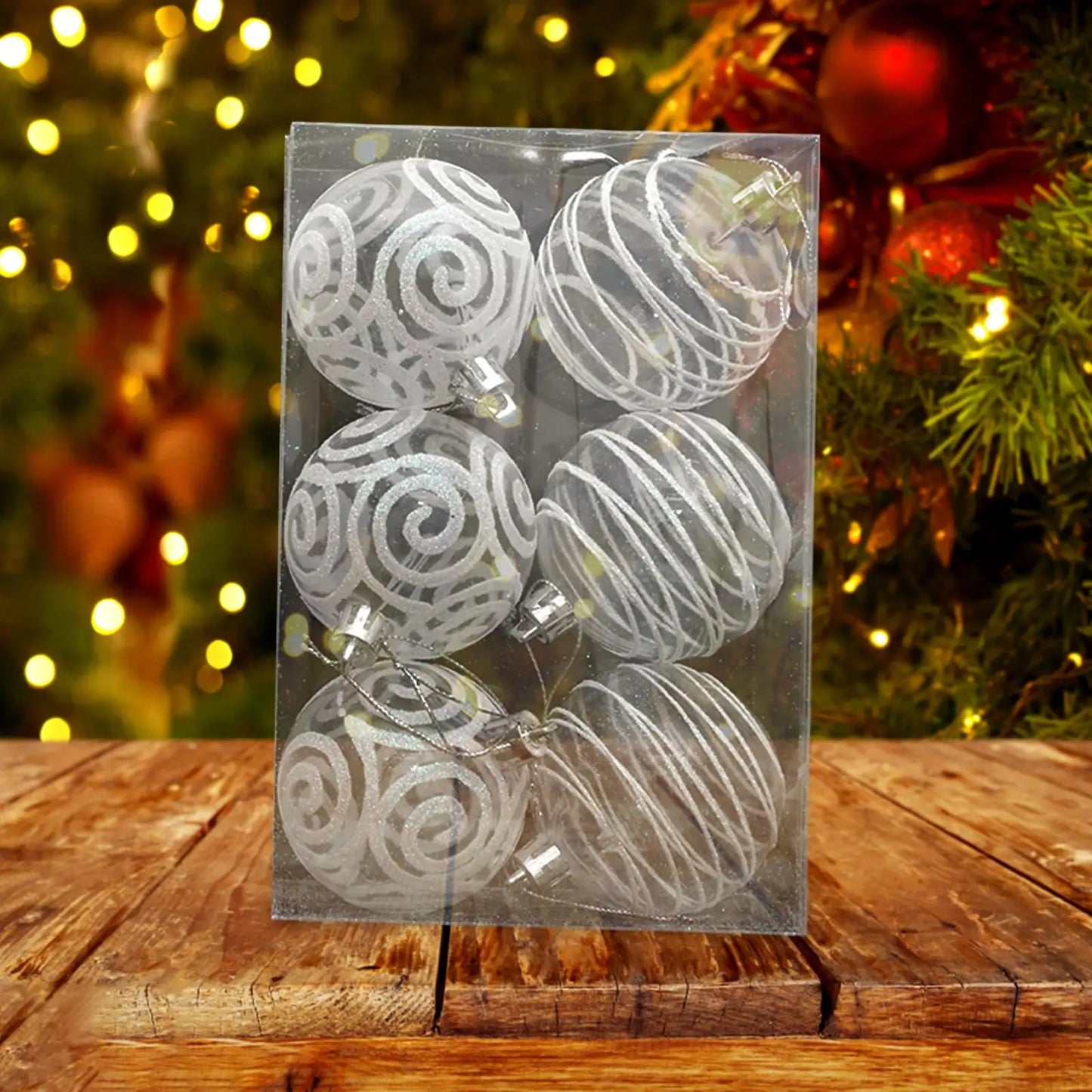 6Pcs Christmas Tree Balls 60mm Small Christmas Tree Decoration Ornaments for Xmas Christmas Tree Festive Home Party Wedding