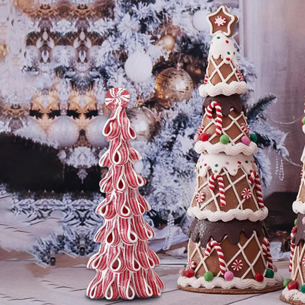 Mini Christmas Tree Decorative Miniature Christmas Tree Candy Cake Shaped Artificial Christmas Tree For Home Tabletop Decor