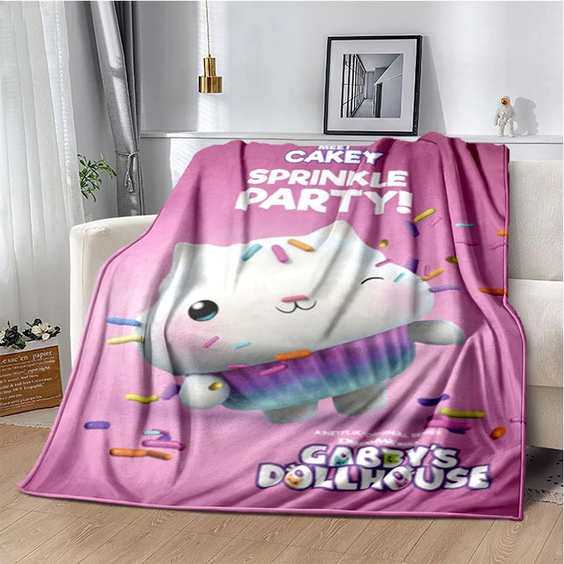 Cartoon Cute Gabbys Dollhouse Girl Soft Blankets,Keep Warm Throw Blanket Comfortable Blanket for Picnic Beds Sofa Home Bedroom