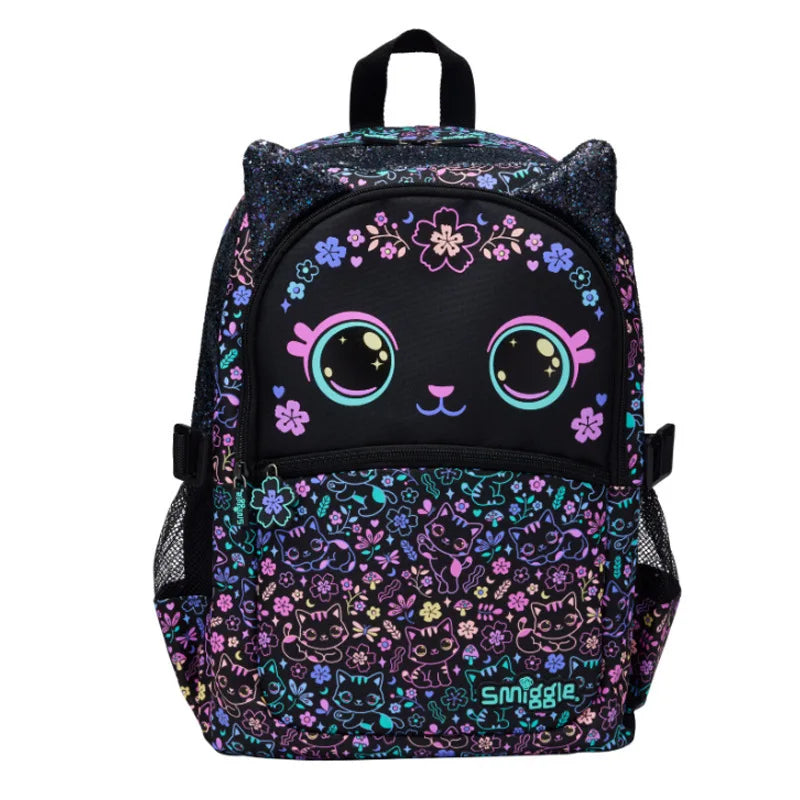 New Children'S Hot-Selling Schoolbag Female Cute High-Quality Black Cat Flower Pencil Case Lunch Bag Trolley Bag Back To School
