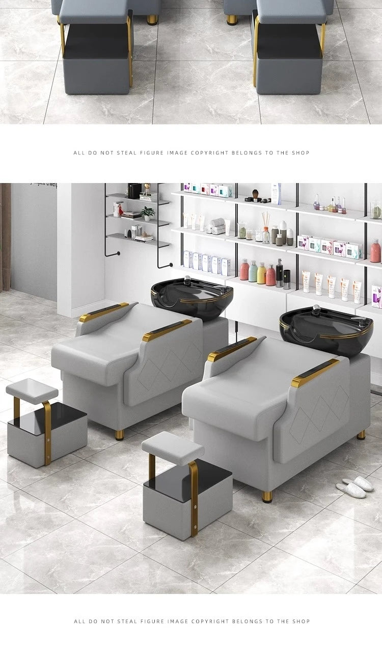 Modern Comfortable Shampoo Bed Luxury Nordic Fashion Custom Shampoo Bed Delicacy Delicacy Cadeira De Barbearia Salon Furniture