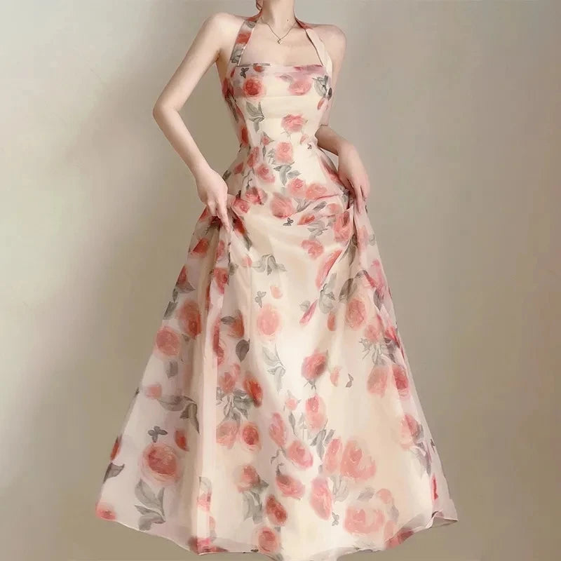 Long Dresses Womens Clothing French Elegant Party Dressess Female 2025 Summer New Fashion Versatile Beach Style Evening Dresses