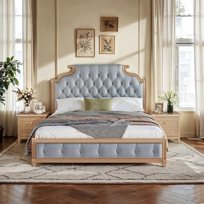 Bett King Size Queen 150x200 Bed Simple Frame Wood European Twin Double Bed Modern Letto Matrimoniale Lit Camas De Dormitorio