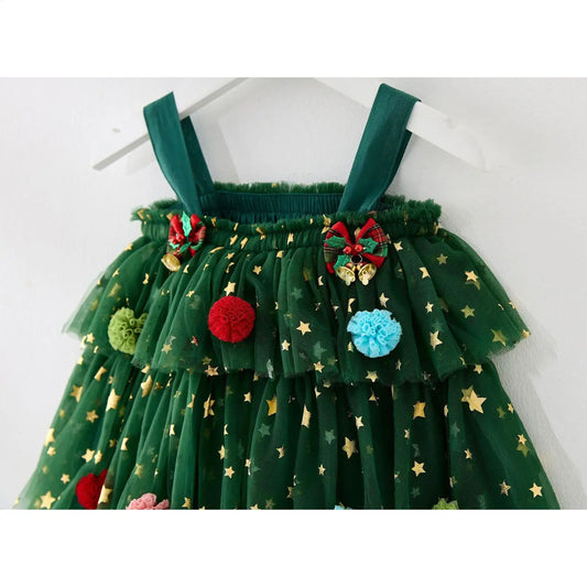 Christmas Dresses For Girls Fashion Girls Dress Glitter Clothes Tiered Outfit For Event Party Birthday Outdoor Activities Club